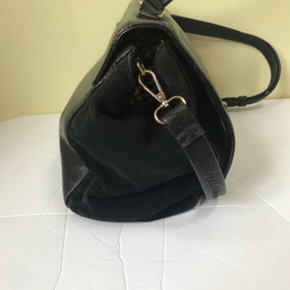 KATE SPADE Magnolia Park Pebble Leather Suede Satchel Shoulder Bag Large Logo - Picture 3 of 15